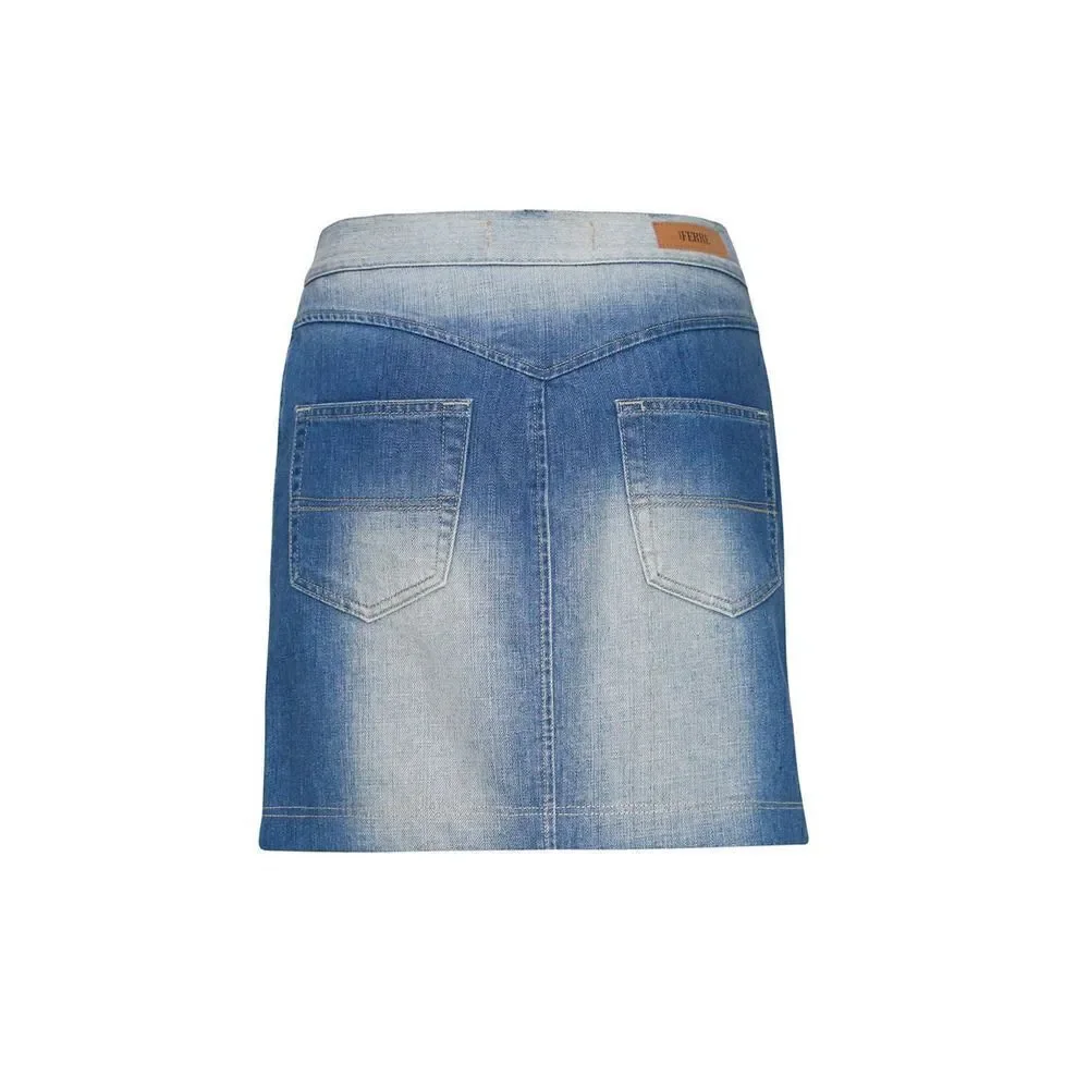 New GF FERRE Women US 28 Denim Pencil Washed Jean Skirt Classic Casual Look - Picture 6 of 14